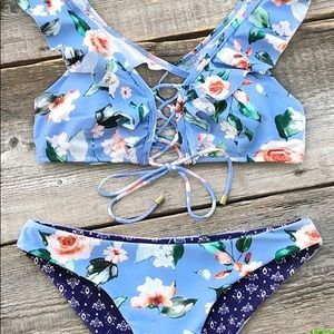 Blue Floral Bikini